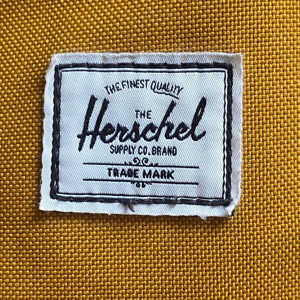 Herschel Mini Canvas Backpack Small Dark Mustard Yellow Zippers Read - Picture 2 of 16